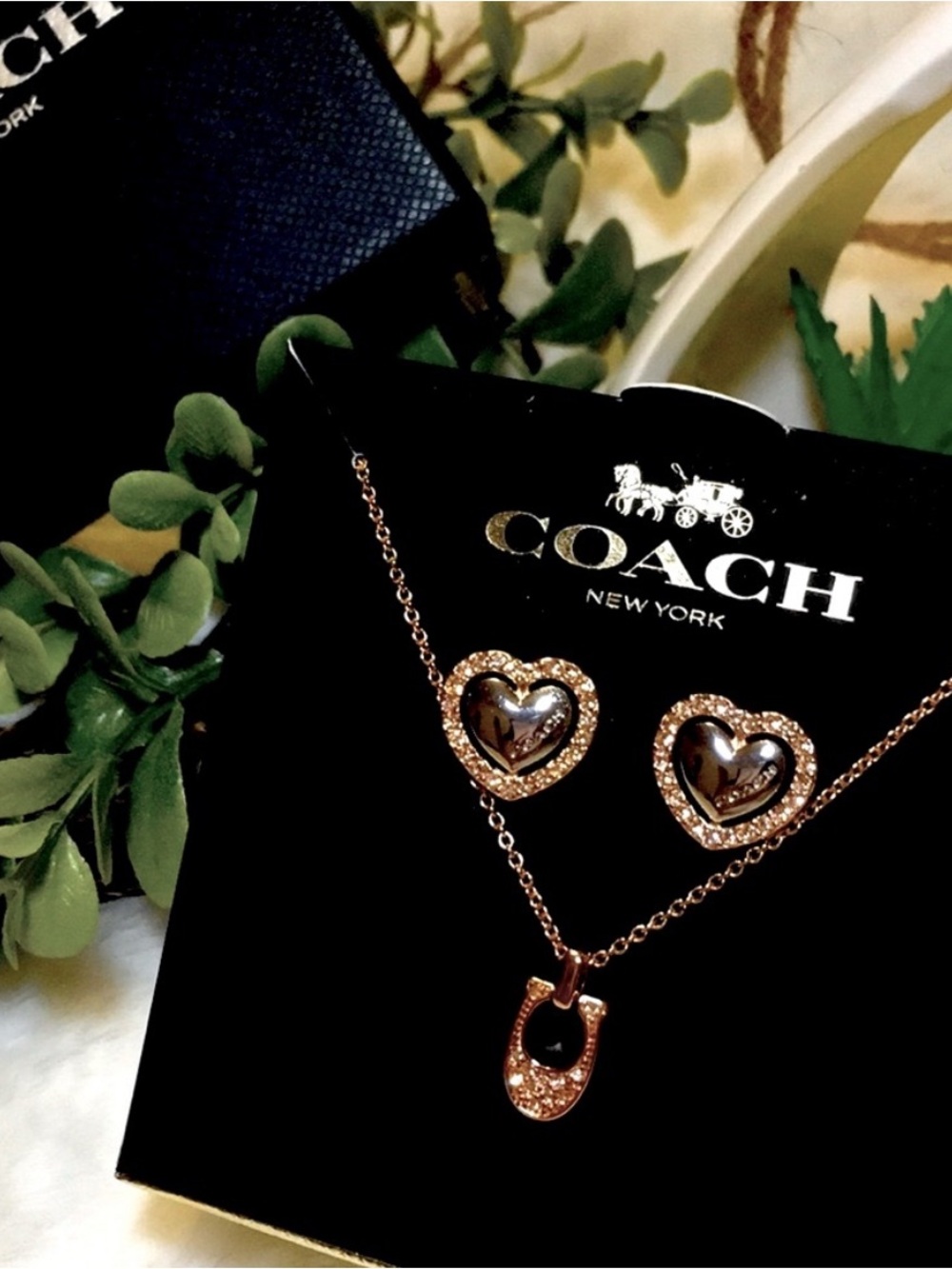🐴Coach® Stunning Rose Gold Necklace Set🐴